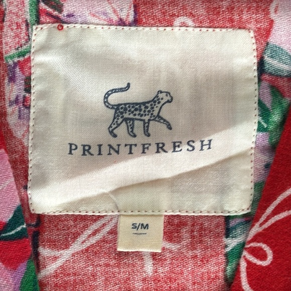 Printfresh Brushed Twill Robe Red “Pop the Bubbly” Champagne Bottles Print -S/M - Picture 7 of 12